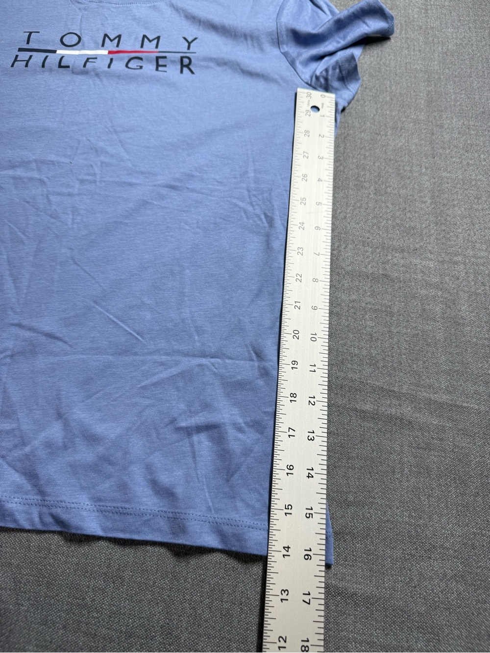 Tommy Hilfiger Women's Light Blue Logo Crewneck Tee - Picture 6 of 10